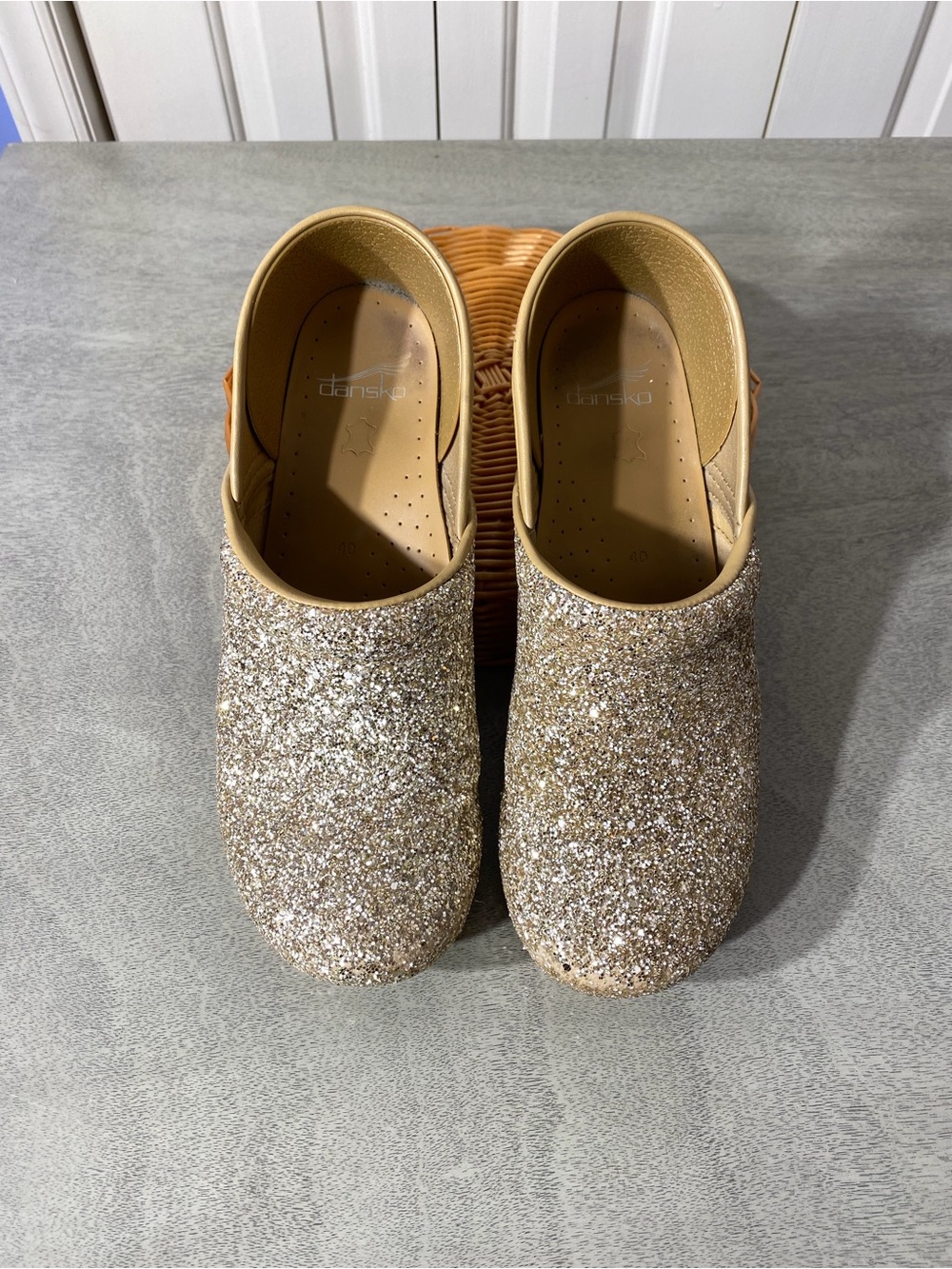 Dansko Gold Glitter Slip-On Clog